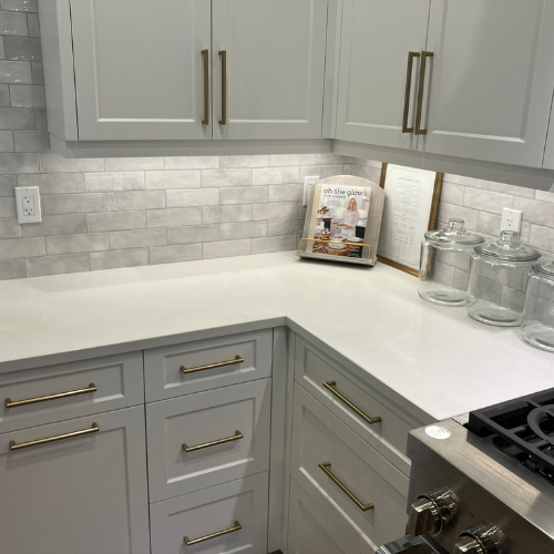 cabinet and countertops installation in kitchen